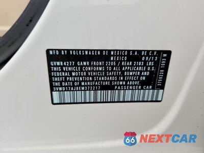 Zdjęcie 12 z 12 samochodu: 2014 VOLKSWAGEN JETTA SE VIN:3VWD17AJ8EM372217 - miniatura