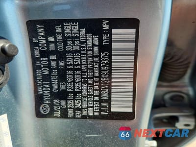 Zdjęcie 12 z 12 samochodu: 2009 HYUNDAI TUCSON LIMITED I4 VIN:KM8JN12BX9U979375 - miniatura