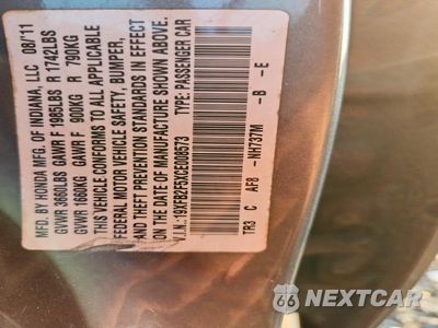 Zdjęcie 12 z 12 samochodu: 2012 HONDA CIVIC LX VIN:19XFB2F5XCE008573 - miniatura