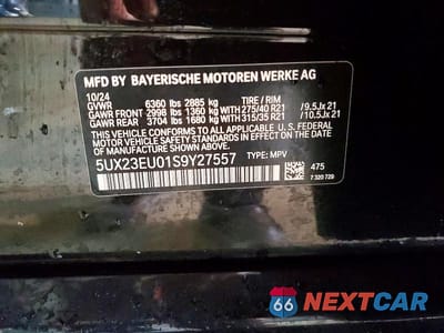 Zdjęcie 13 z 13 samochodu: 2025 BMW X5 XDRIVE40I VIN:5UX23EU01S9Y27557 - miniatura