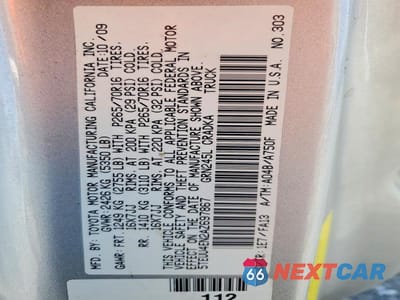 Zdjęcie 12 z 12 samochodu: 2010 TOYOTA TACOMA ACCESS CAB VIN:5TEUU4EN2AZ697867 - miniatura