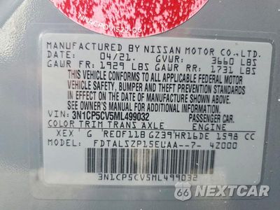 Zdjęcie 13 z 13 samochodu: 2021 NISSAN KICKS SV VIN:3N1CP5CV5ML499032 - miniatura