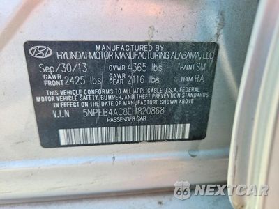 Zdjęcie 12 z 12 samochodu: 2014 HYUNDAI SONATA GLS VIN:5NPEB4AC8EH820868 - miniatura