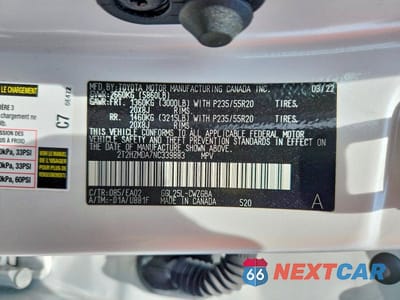 Zdjęcie 14 z 14 samochodu: 2022 LEXUS RX 350 VIN:2T2HZMDA7NC339883 - miniatura