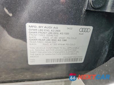 Zdjęcie 13 z 13 samochodu: 2022 AUDI SQ5 PREMIUM VIN:WA1A4AFY4N2100930 - miniatura