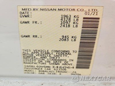 Zdjęcie 13 z 13 samochodu: 2021 NISSAN ALTIMA SV VIN:1N4BL4DV6MN346064 - miniatura