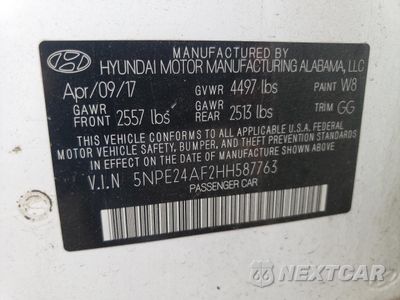 Zdjęcie 12 z 12 samochodu: 2017 HYUNDAI SONATA SE VIN:5NPE24AF2HH587763 - miniatura