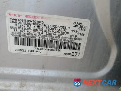 Zdjęcie 13 z 13 samochodu: 2008 MITSUBISHI OUTLANDER SE VIN:JA4LS31WX8Z013626 - miniatura