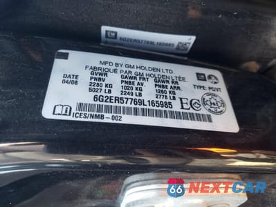 Zdjęcie 13 z 13 samochodu: 2009 PONTIAC G8 VIN:6G2ER57769L165985 - miniatura