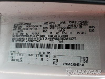 Zdjęcie 13 z 13 samochodu: 2013 FORD ECONOLINE E350 SUPER DUTY VAN VIN:1FTSS3EL4DDB37366 - miniatura