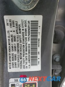 Zdjęcie 12 z 12 samochodu: 2011 HONDA INSIGHT EX VIN:JHMZE2H70BS012810 - miniatura