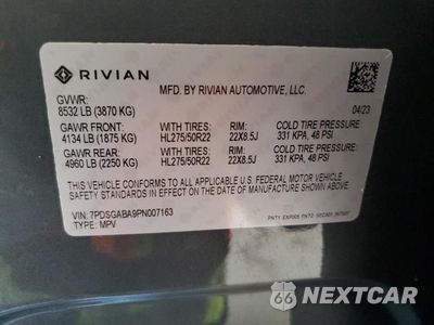 Zdjęcie 12 z 12 samochodu: 2023 RIVIAN R1S ADVENTURE VIN:7PDSGABA9PN007163 - miniatura