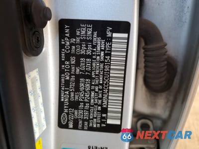 Zdjęcie 15 z 15 samochodu: 2012 HYUNDAI VERACRUZ GLS VIN:KM8NU4CC5CU198154 - miniatura