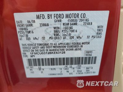 Zdjęcie 14 z 14 samochodu: 2008 FORD ESCAPE XLT VIN:1FMCU03128KE63128 - miniatura