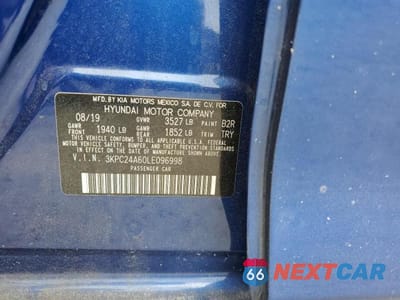 Zdjęcie 12 z 12 samochodu: 2020 HYUNDAI ACCENT SE VIN:3KPC24A60LE096998 - miniatura