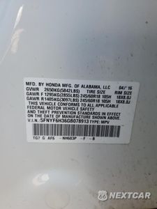 Zdjęcie 13 z 13 samochodu: 2016 HONDA PILOT EX VIN:5FNYF6H36GB078913 - miniatura