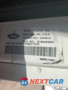 Zdjęcie 10 z 10 samochodu: 2017 MACK 600 CXU600 VIN:1M1AW09Y5HM077575 - miniatura