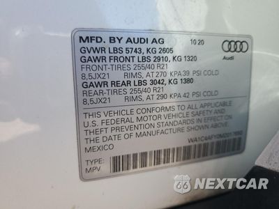Zdjęcie 14 z 14 samochodu: 2021 AUDI SQ5 PRESTIGE VIN:WA1C4AFY0M2017650 - miniatura