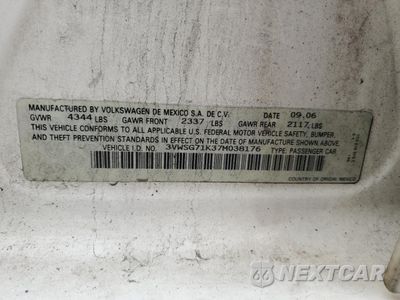 Zdjęcie 12 z 12 samochodu: 2007 VOLKSWAGEN JETTA 2.5 OPTION PACKAGE 1 VIN:3VWSG71K37M038176 - miniatura