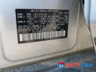 Zdjęcie 13 z 13 samochodu: 2019 SUBARU OUTBACK 2.5I PREMIUM VIN:4S4BSAFC2K3353427 - miniatura