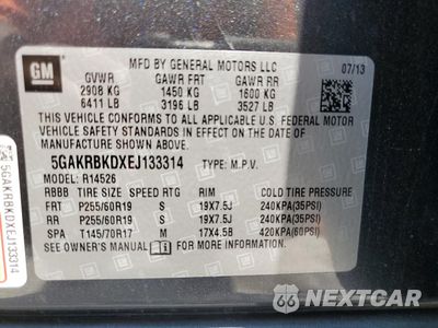 Zdjęcie 15 z 15 samochodu: 2014 BUICK ENCLAVE VIN:5GAKRBKDXEJ133314 - miniatura