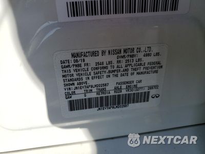 Zdjęcie 14 z 14 samochodu: 2020 INFINITI Q50 PURE VIN:JN1EV7AP9LM202587 - miniatura