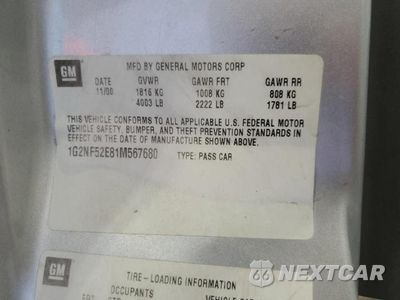 Zdjęcie 12 z 12 samochodu: 2001 PONTIAC GRAND AM SE1 VIN:1G2NF52E81M567680 - miniatura