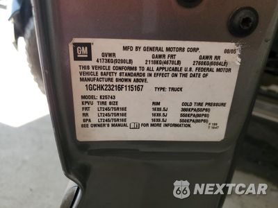 Zdjęcie 14 z 14 samochodu: 2006 CHEVROLET SILVERADO K2500 HEAVY DUTY VIN:1GCHK23216F115167 - miniatura