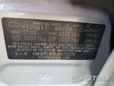 Zdjęcie 15 z 15 samochodu: 2004 HYUNDAI SONATA GLS VIN:KMHWF35H84A059270 - miniatura