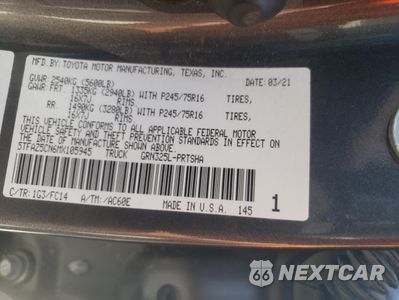 Zdjęcie 13 z 13 samochodu: 2021 TOYOTA TACOMA DOUBLE CAB VIN:5TFAZ5CN6MX105945 - miniatura