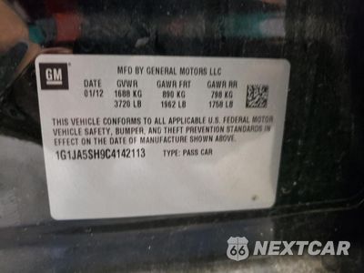 Zdjęcie 12 z 12 samochodu: 2012 CHEVROLET SONIC LS VIN:1G1JA5SH9C4142113 - miniatura