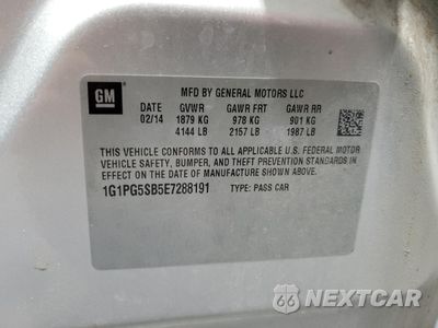 Zdjęcie 12 z 12 samochodu: 2014 CHEVROLET CRUZE LTZ VIN:1G1PG5SB5E7288191 - miniatura