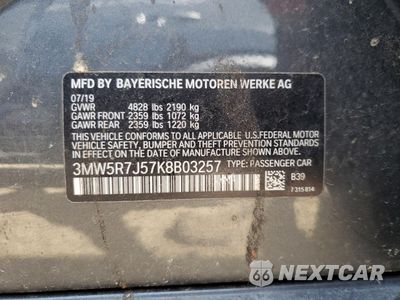 Zdjęcie 12 z 12 samochodu: 2019 BMW 330XI VIN:3MW5R7J57K8B03257 - miniatura