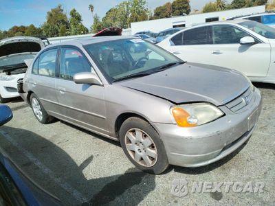 Czwarte zdjęcie samochodu z boku: 2002 HONDA CIVIC EX VIN:2HGES26762H519960 - miniatura