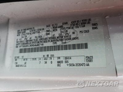 Zdjęcie 13 z 13 samochodu: 2013 FORD ECONOLINE E350 SUPER DUTY VAN VIN:1FTSS3EL9DDA48716 - miniatura
