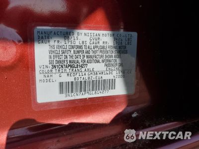 Zdjęcie 12 z 12 samochodu: 2016 NISSAN VERSA S VIN:3N1CN7AP9GL814277 - miniatura