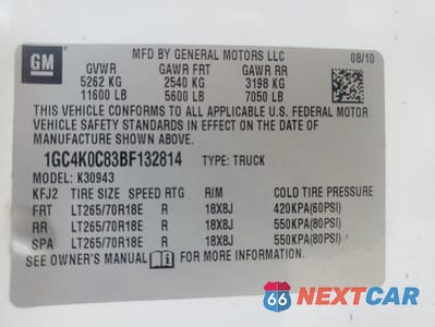 Zdjęcie 12 z 12 samochodu: 2011 CHEVROLET SILVERADO K3500 LT VIN:1GC4K0C83BF132814 - miniatura