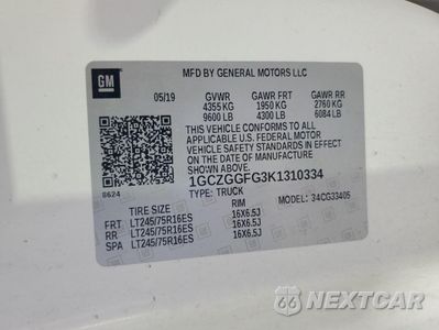 Zdjęcie 13 z 13 samochodu: 2019 CHEVROLET EXPRESS G3500 VIN:1GCZGGFG3K1310334 - miniatura
