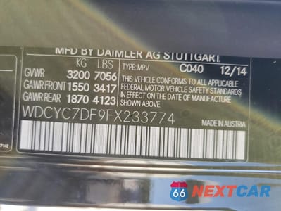 Zdjęcie 14 z 14 samochodu: 2015 MERCEDES-BENZ G 63 AMG VIN:WDCYC7DF9FX233774 - miniatura