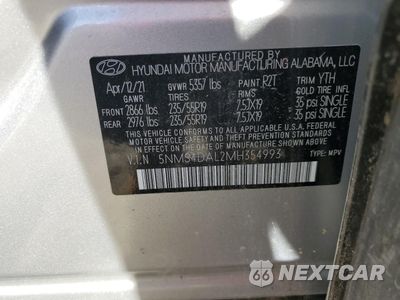 Zdjęcie 16 z 16 samochodu: 2021 HYUNDAI SANTA FE LIMITED VIN:5NMS4DAL2MH354993 - miniatura