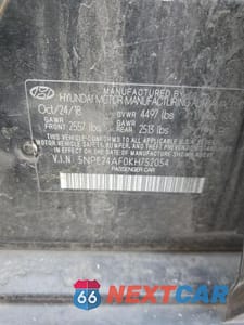 Zdjęcie 12 z 12 samochodu: 2019 HYUNDAI SONATA SE VIN:5NPE24AF0KH752054 - miniatura