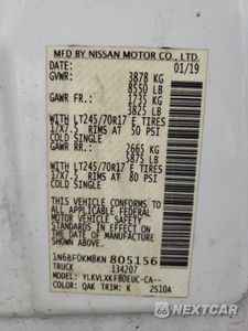 Zdjęcie 13 z 13 samochodu: 2019 NISSAN NV 1500 S VIN:1N6BF0KM8KN805156 - miniatura