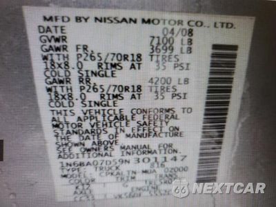 Zdjęcie 12 z 12 samochodu: 2009 NISSAN TITAN XE VIN:1N6BA07D59N301147 - miniatura