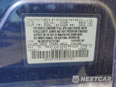Zdjęcie 12 z 12 samochodu: 2016 NISSAN SENTRA S VIN:3N1AB7AP3GY247969 - miniatura