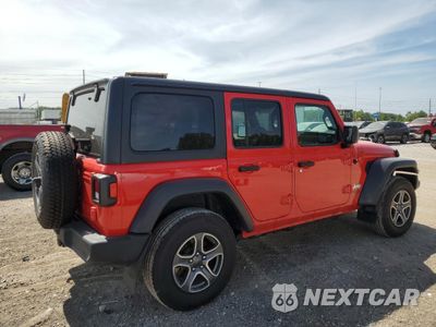 Trzecie zdjęcie samochodu z tyłu: 2021 JEEP WRANGLER UNLIMITED SPORT VIN:1C4HJXDG9MW518336 - miniatura