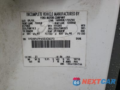 Zdjęcie 13 z 13 samochodu: 2005 FORD F450 SUPER DUTY VIN:1FDXF47P45EA26372 - miniatura