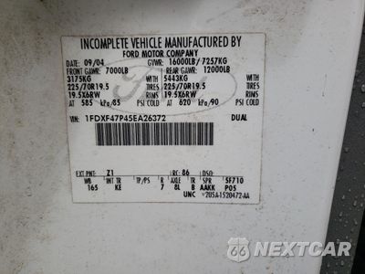Zdjęcie 13 z 13 samochodu: 2005 FORD F450 SUPER DUTY VIN:1FDXF47P45EA26372 - miniatura