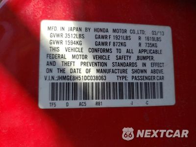 Zdjęcie 13 z 13 samochodu: 2013 HONDA FIT SPORT VIN:JHMGE8H51DC038063 - miniatura