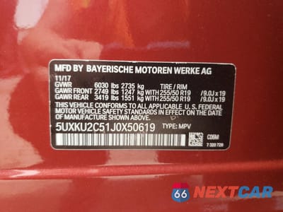 Zdjęcie 13 z 14 samochodu: 2018 BMW X6 XDRIVE35I VIN:5UXKU2C51J0X50619 - miniatura