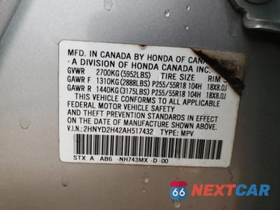 Zdjęcie 13 z 13 samochodu: 2010 ACURA MDX TECHNOLOGY TECHNOLOGY VIN:2HNYD2H42AH517432 - miniatura